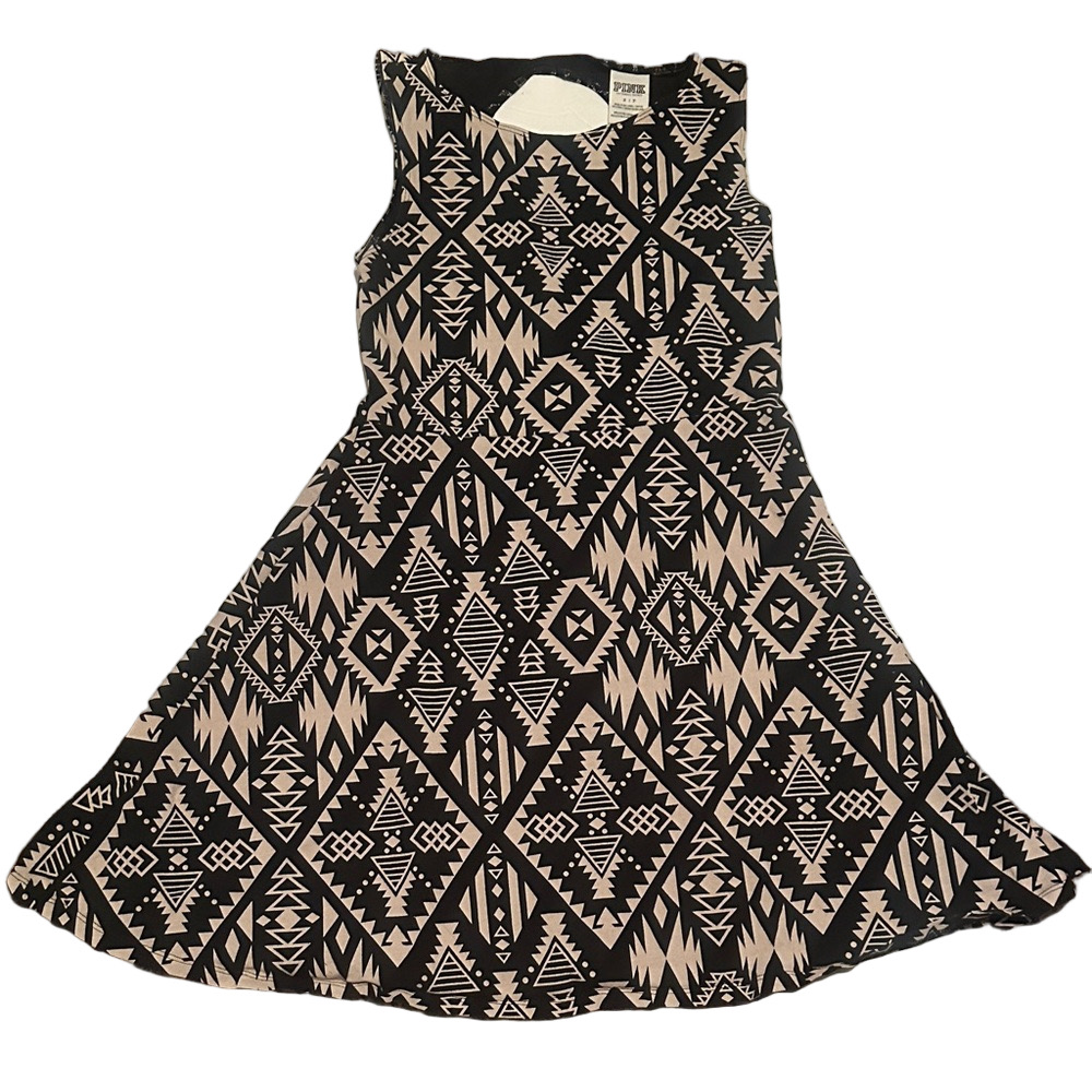PINK Victoria's Secret Black Tan Geometric Dress Small
